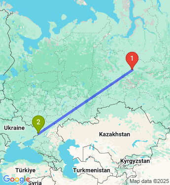 Маршрут из Сургута в Донецк городской округ