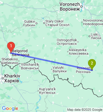 Маршрут из Белгорода в Россошь