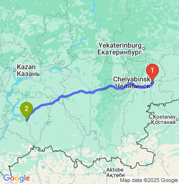 Маршрут из Челябинска в Самару