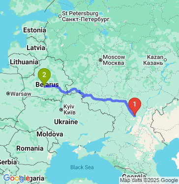 Маршрут из Фролова в Слуцк