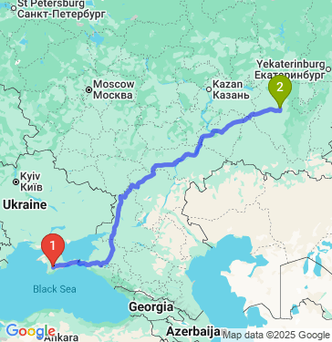 Маршрут из Симферополя в Уфу