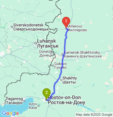 Маршрут из Миллерова в Ростов-на-Дону