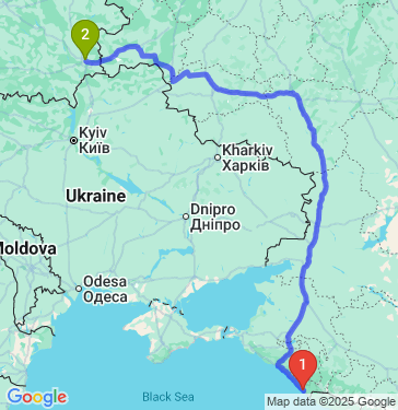 Маршрут из Сочи в Гомель