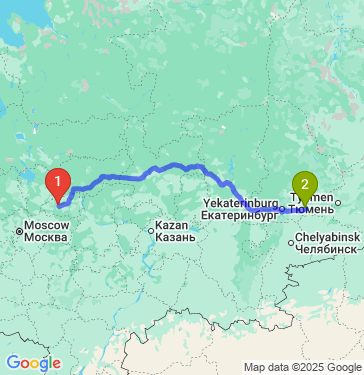 Маршрут из Иванова в Камышлова