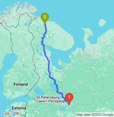 Маршрут из Вологды в Мурманск