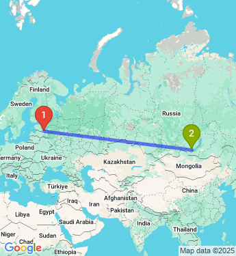 Маршрут из Пскова в Иркутск