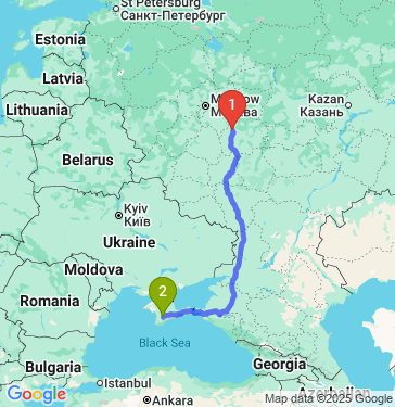 Маршрут из Рязани в Симферополя