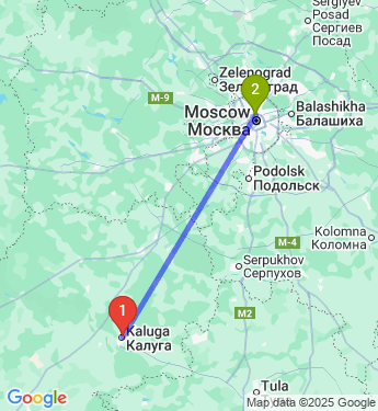 Маршрут из Калуги в Москву