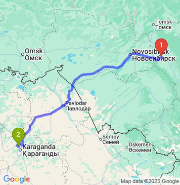 Маршрут из Промышленной в Темиртау