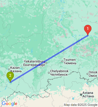 Маршрут из Сургута в Тольятти