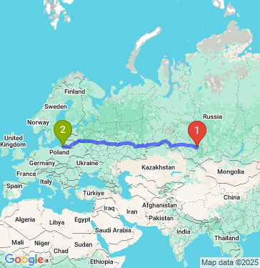 Маршрут из Белова в Калининград