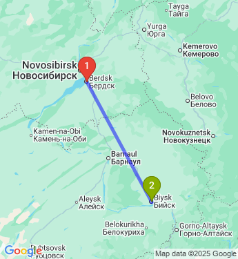 Маршрут из Бердска в Бийск