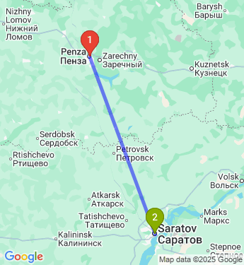Маршрут из Пензы в Саратов