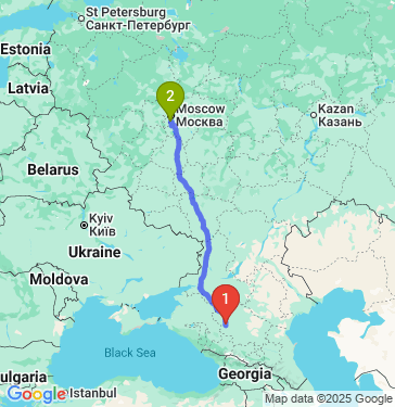 Маршрут из Ставрополя в Москву