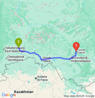 Маршрут из Томска в Тюмень