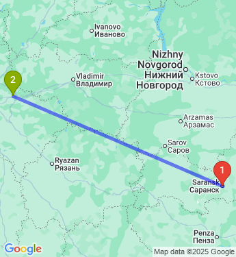 Маршрут из Саранска в Ногинск