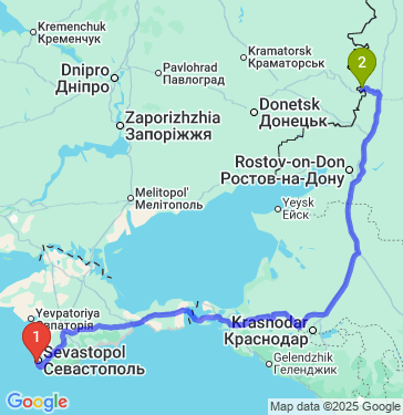 Маршрут из Севастополя в Донецк