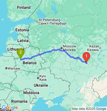Маршрут из Пензы в Лиду
