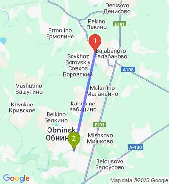 Маршрут из Балабанова в Обнинск