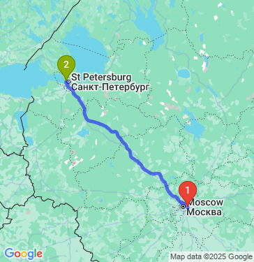 Маршрут из Реутова в Санкт-Петербург