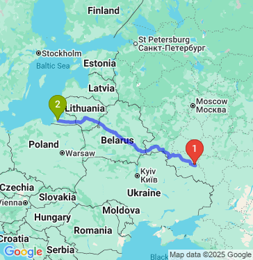 Маршрут из Старого Оскола в Калининград