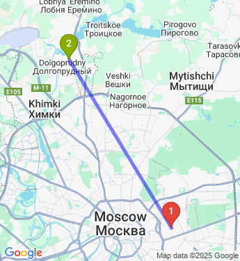 Маршрут из Москвы в Долгопрудный