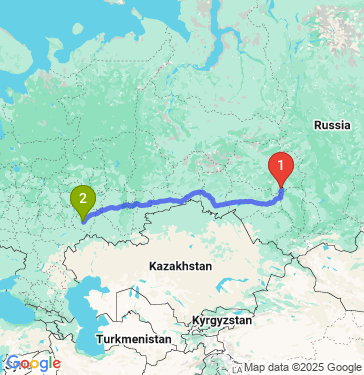 Маршрут из Томска в Самару