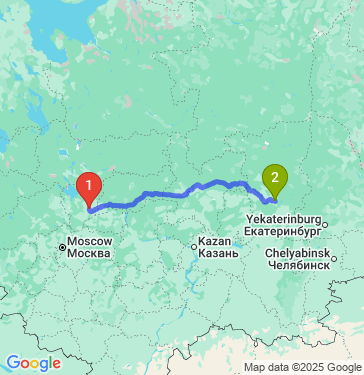 Маршрут из Ярославля в Пермь