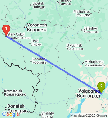 Маршрут из Старого Оскола в Волгоград