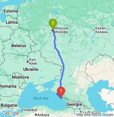Маршрут из Сочи в Москву
