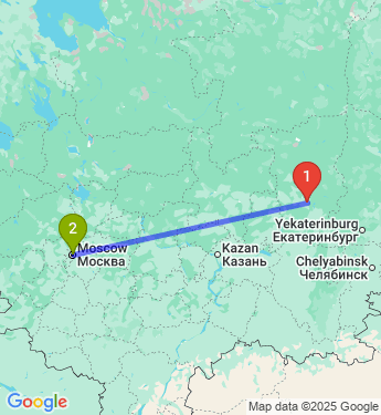 Маршрут из Перми в Москву