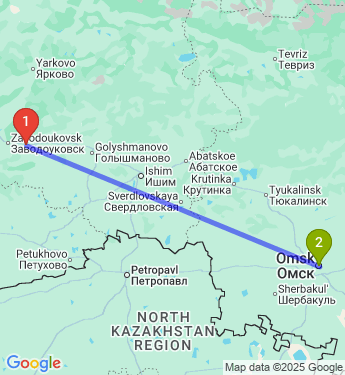 Маршрут из Новой Заимки в Омск