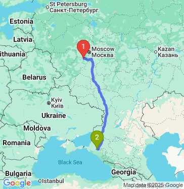Маршрут из Обнинска в Краснодар