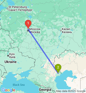 Маршрут из Марфина в Астрахань