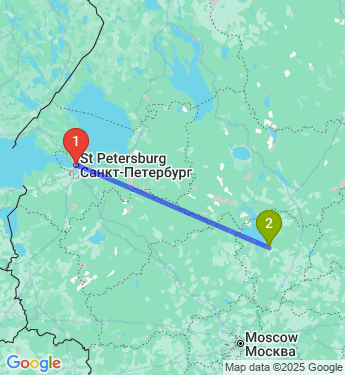 Маршрут из Санкт-Петербурга в Рыбинск