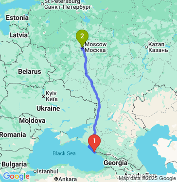 Маршрут из Сочи в Москву