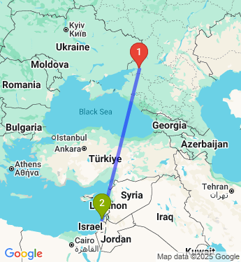 Маршрут из Ростова-на-Дону в Хайфу