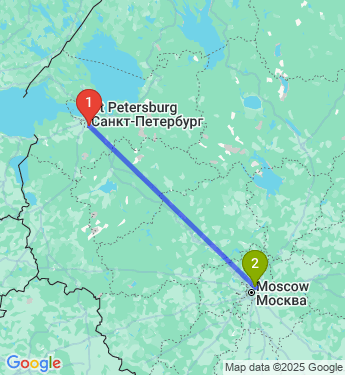 Маршрут из Санкт-Петербурга в Мытищи