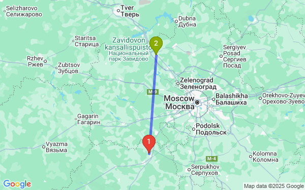 Маршрут из Обнинска в Клин