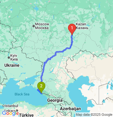 Маршрут из Ульяновска в Сочи