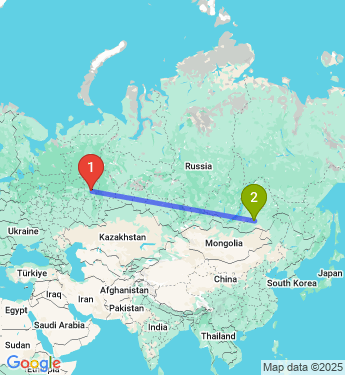 Маршрут из Пермь городской округ в Читу