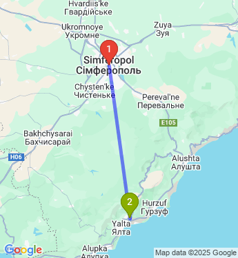 Маршрут из Симферополя в Массандру