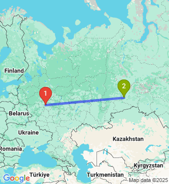 Маршрут из Москвы в Тюмень