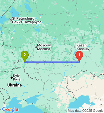 Маршрут из Самары в Брянск