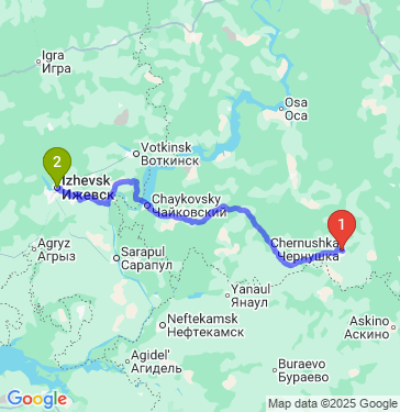 Маршрут из Чернушки в Ижевск
