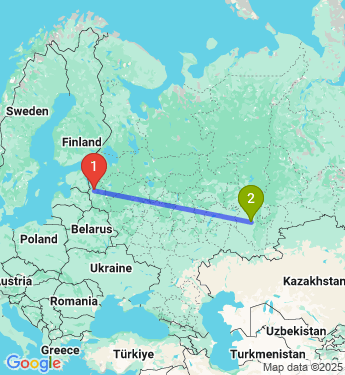 Маршрут из Пскова в Уфу