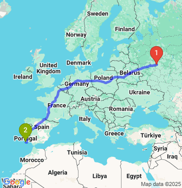 Маршрут из Москвы в Portimão