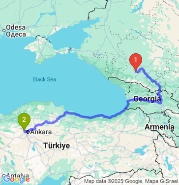 Маршрут из Учкекена в Анкару