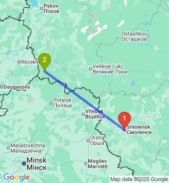 Маршрут из Смоленска в Себежа
