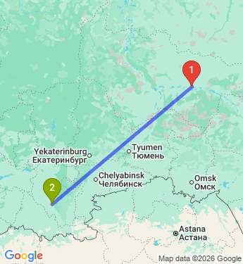 Маршрут из Сургута в Салавата